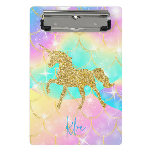 unicorn pastel colours  mini clipboard