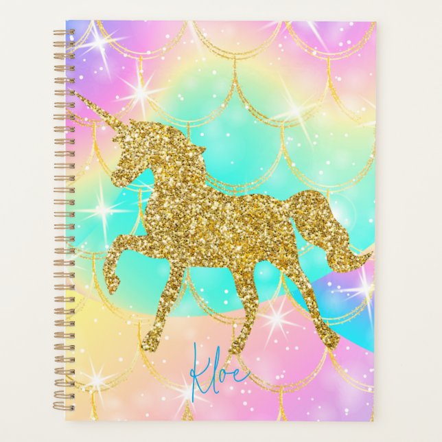 unicorn pastel colours  planner (Front)