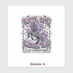 Unicorn Pastel Goth Unicorn Club Commercial Sticke