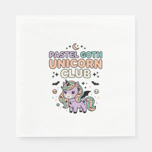 Unicorn Pastel Goth Unicorn Club Trendy Graphic Te Napkin