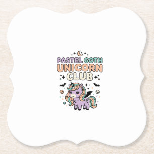 Unicorn Pastel Goth Unicorn Club Trendy Graphic Te Paper Coaster