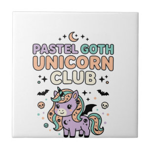 Unicorn Pastel Goth Unicorn Club Trendy Graphic Te Tile