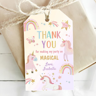 Unicorn Pastel Magical Rainbow Birthday Gift Tags