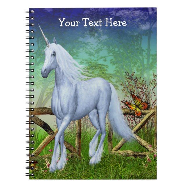 Unicorn Pasture Gate Fantasy Horse Notebook (Front)
