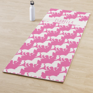 Unicorn Pattern Personalised Pretty Pink Yoga Mat