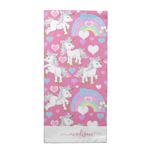 Unicorn 🦄 Pattern - Pink Cloth Napkin