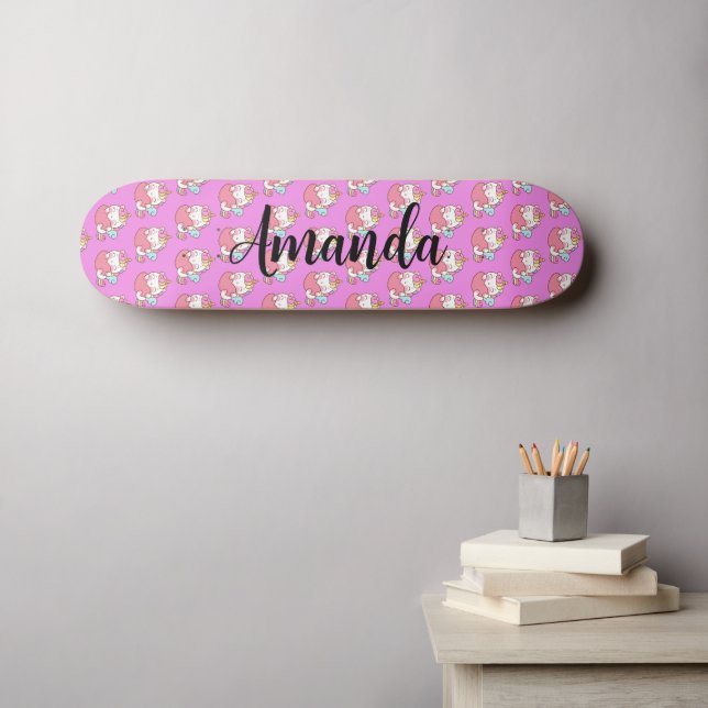 Unicorn pattern skateboard (Wall Art (Horz))