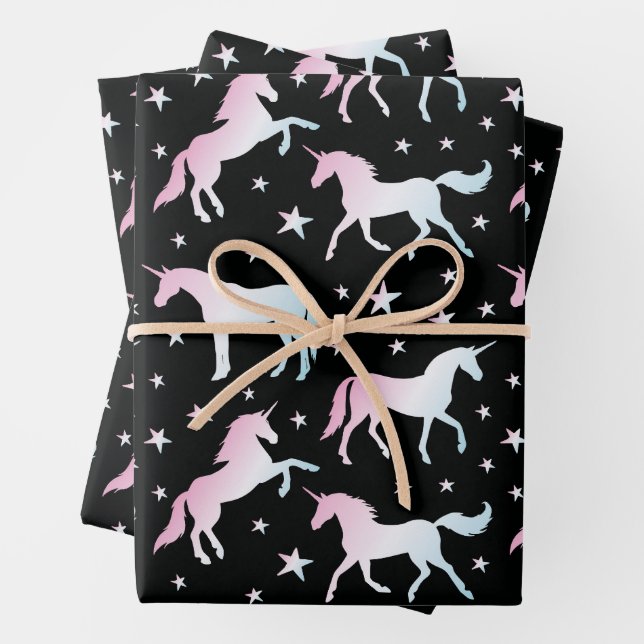  Unicorn Pattern Wrapping Paper Sheet (In situ)