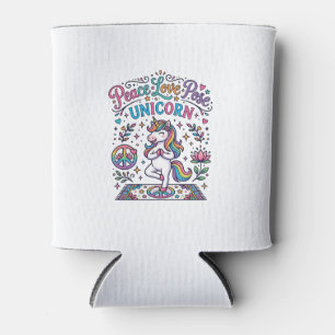 Unicorn Peace Love Pose Unicorn White Background S Can Cooler