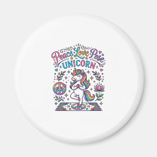 Unicorn Peace Love Pose Unicorn White Background S Magnet