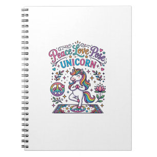 Unicorn Peace Love Pose Unicorn White Background S Notebook