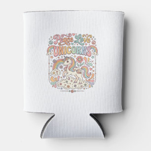 Unicorn Peace Love Unicorns Adorable Vector Design Can Cooler