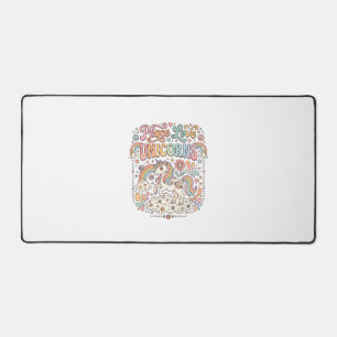 Unicorn Peace Love Unicorns Adorable Vector Design Desk Mat