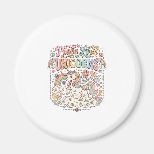 Unicorn Peace Love Unicorns Adorable Vector Design Magnet