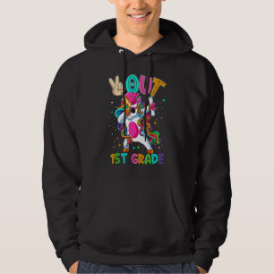Unicorn Peace Out 1st Grade Graduate Graduation La Hoodie