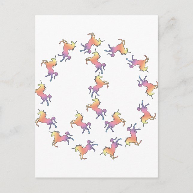 Unicorn Peace Postcard (Front)