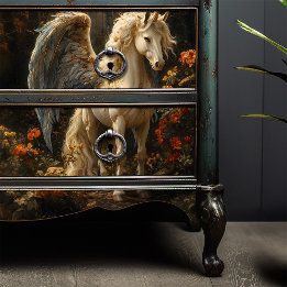 Unicorn Pegasus Woodland Floral Decoupage Tissue Paper