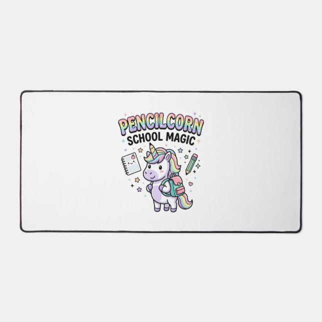 Unicorn Pencilcorn School Magic Charming Merch Des Desk Mat (Front)
