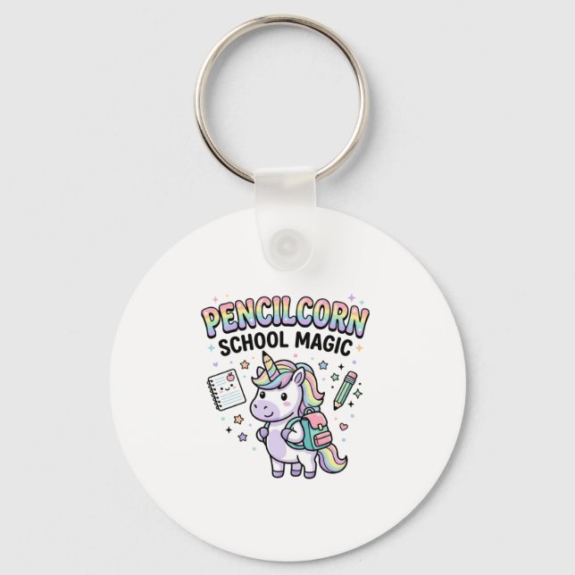 Unicorn Pencilcorn School Magic Charming Merch Des Key Ring (Front)