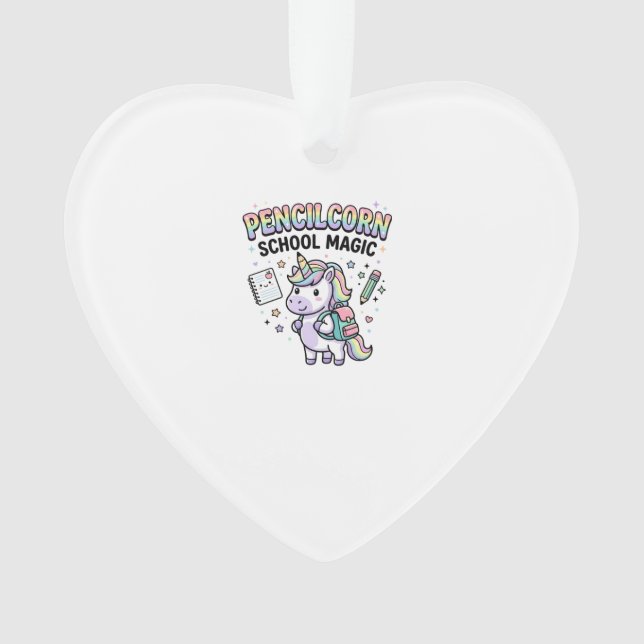 Unicorn Pencilcorn School Magic Charming Merch Des Ornament (Front)