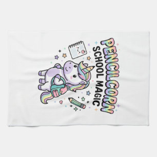 Unicorn Pencilcorn School Magic Charming Merch Des Tea Towel