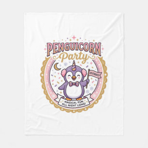 Unicorn Penguicorn Party POD Ready Zazzle Design_1 Fleece Blanket