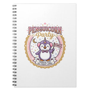 Unicorn Penguicorn Party POD Ready Zazzle Design_1 Notebook