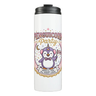 Unicorn Penguicorn Party POD Ready Zazzle Design_1 Thermal Tumbler