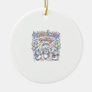 Unicorn Penguicorn Party Premium Vector Vector Des Ceramic Tree Decoration
