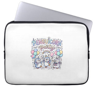 Unicorn Penguicorn Party Premium Vector Vector Des Laptop Sleeve