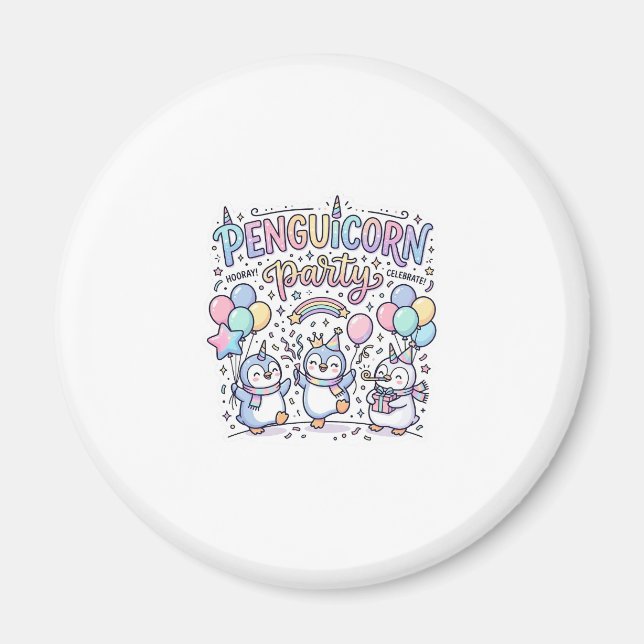 Unicorn Penguicorn Party Premium Vector Vector Des Magnet (Front)