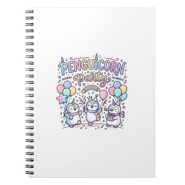 Unicorn Penguicorn Party Premium Vector Vector Des Notebook (Front)