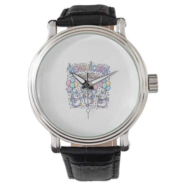 Unicorn Penguicorn Party Premium Vector Vector Des Watch (Front)