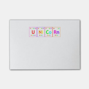 UNiCoRn Periodic Table Elements Word Rainbow Post-it Notes
