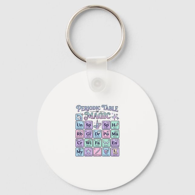 Unicorn Periodic Table of Magic Graphic Design Mer Key Ring (Front)