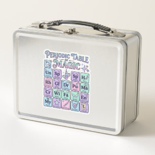 Unicorn Periodic Table of Magic Graphic Design Mer Metal Lunch Box