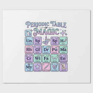 Unicorn Periodic Table of Magic Graphic Design Mer Wrapping Paper