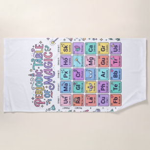 Unicorn Periodic Table of Magic Trendy Cute Gift D Beach Towel