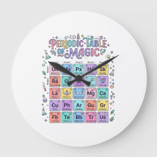 Unicorn Periodic Table of Magic Trendy Cute Gift D Large Clock