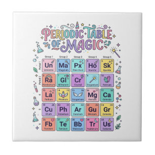 Unicorn Periodic Table of Magic Trendy Cute Gift D Tile