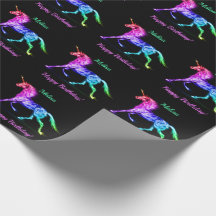 Unicorn Personalise Name Happy Birthday Gift