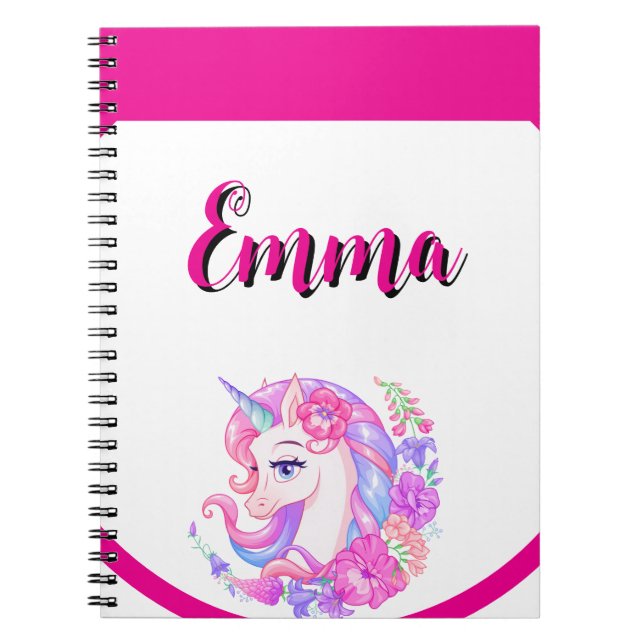 unicorn & personalise your name Crew Socks Notebook (Front)