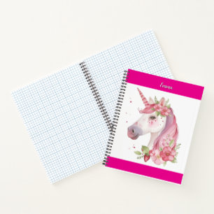 unicorn & personalise your name notebook