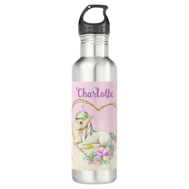 Unicorn Personalised  710 Ml Water Bottle (Front)