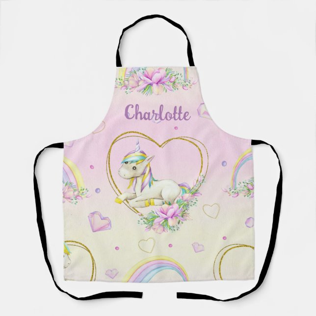 Unicorn Personalised  Apron (Front)