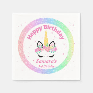 Unicorn Personalised Birthday Party Napkins