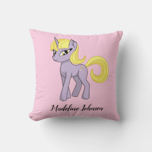 Unicorn Personalised Girl Throw Pillow