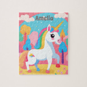 Unicorn Personalised Kids Jigsaw Puzzle