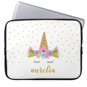 Unicorn Personalised Laptop Sleeve Custom Colour