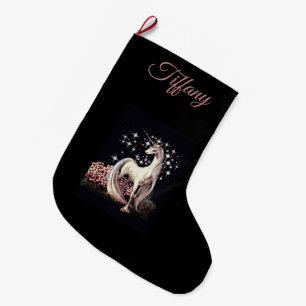 Unicorn Personalised  Large Christmas Stocking